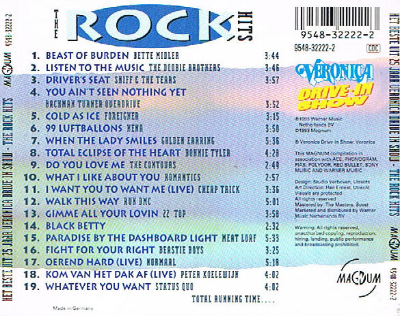 Various : Het Beste Uit 25 Jaar Veronica Drive-In Show - The Rock Hits (CD, Comp)