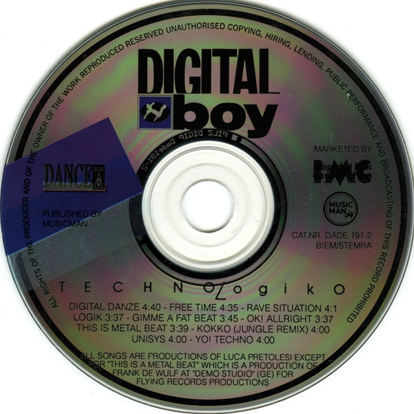 Digital Boy : Technologiko (CD, Album)