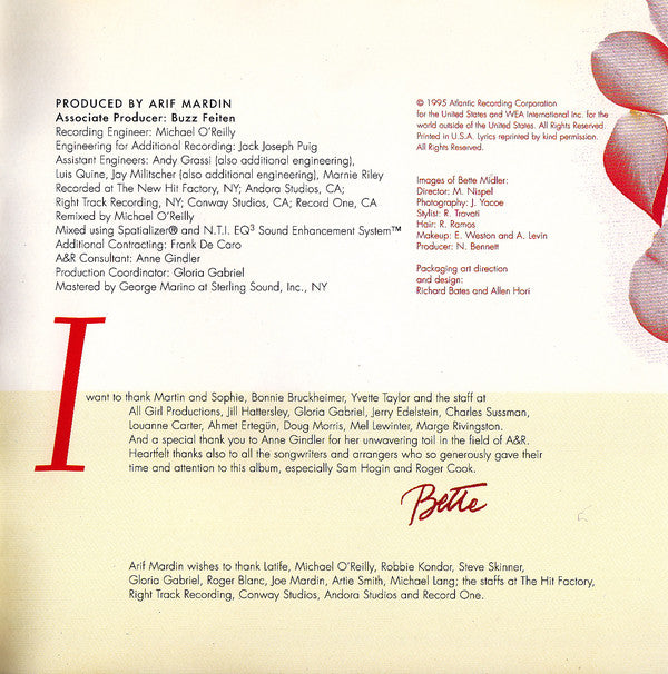 Bette Midler : Bette Of Roses (CD, Album)