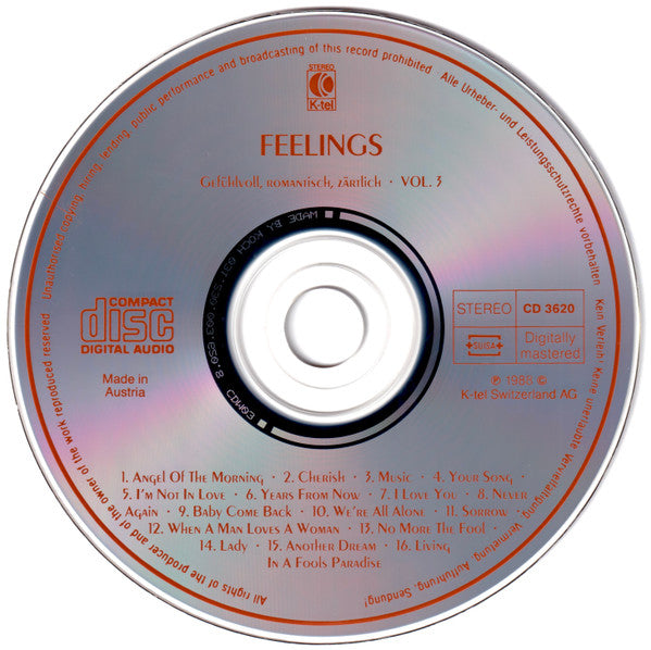 Various : Feelings Gefühlvoll, Romantisch, Zärtlich - Vol.3 (CD, Comp)
