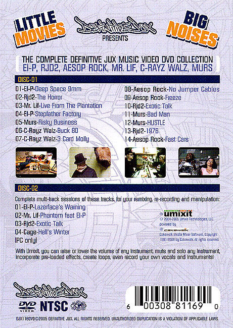 Various : Little Movies, Big Noises (DVD-V, NTSC + CD-ROM)
