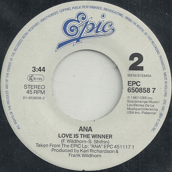 Ana : Shy Boys (7", Single)