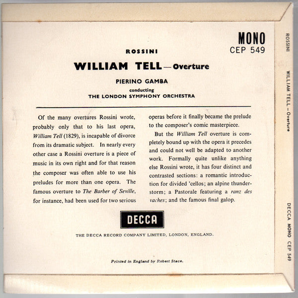 London Symphony Orchestra : William Tell - Overture (7")