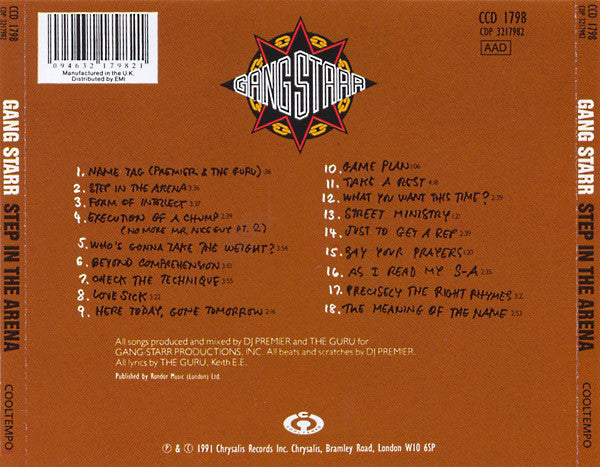 Gang Starr : Step In The Arena (CD, Album, Swi)