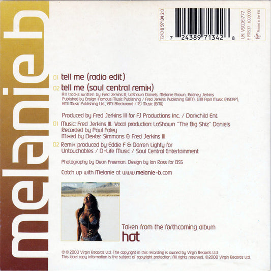 Melanie B : Tell Me (CD, Single, Car)