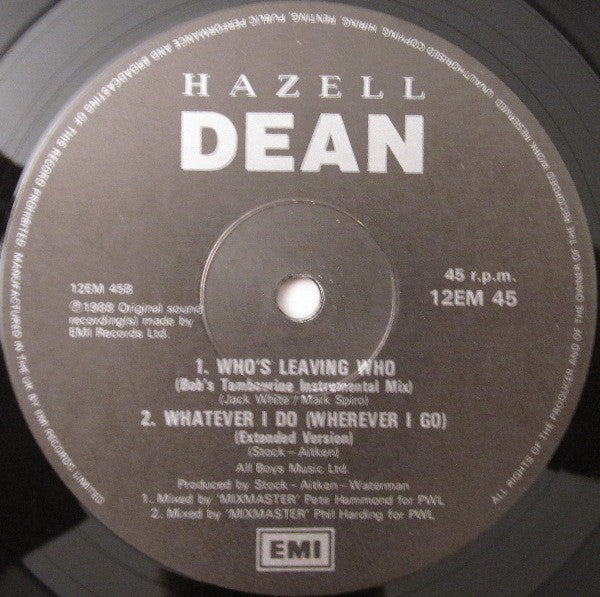 Hazell Dean : Who's Leaving Who (12", Single)
