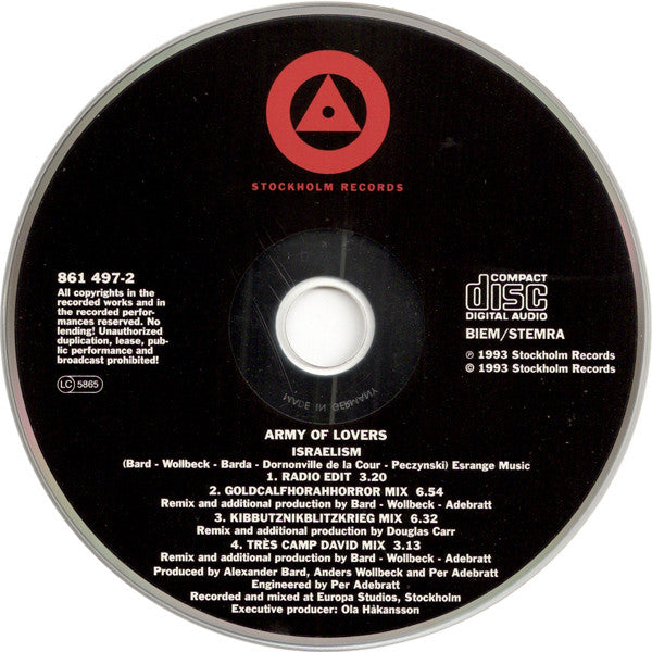 Army Of Lovers : Israelism (CD, Maxi)