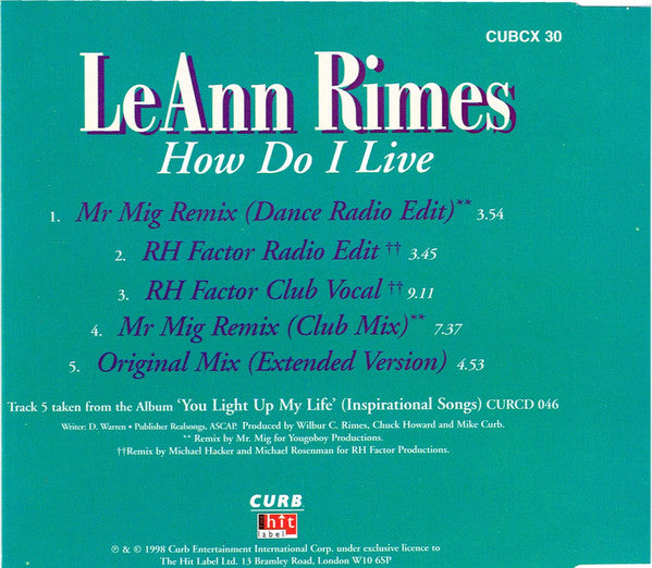 LeAnn Rimes : How Do I Live (Dance Mix) (CD, Single)