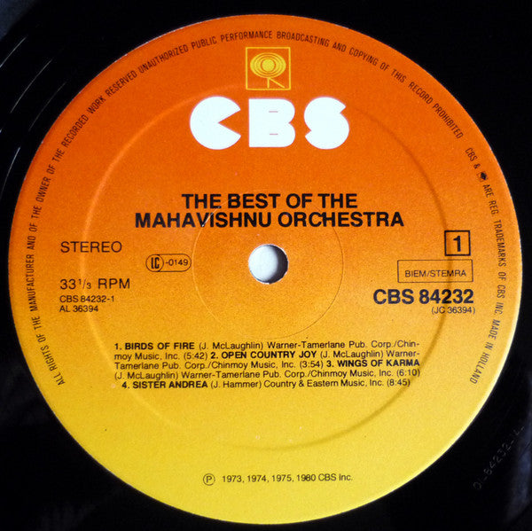 Mahavishnu Orchestra : The Best Of The Mahavishnu Orchestra (LP, Comp)
