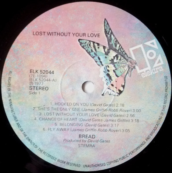 Bread : Lost Without Your Love (LP, Album, Gat)