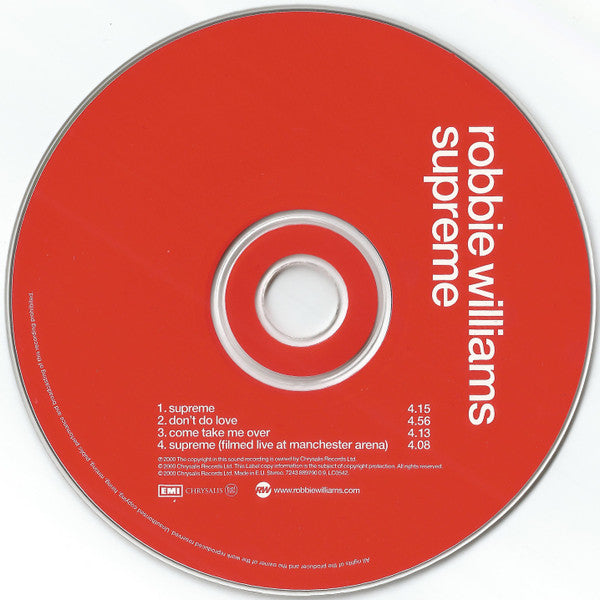 Robbie Williams : Supreme (CD, Maxi, Enh)