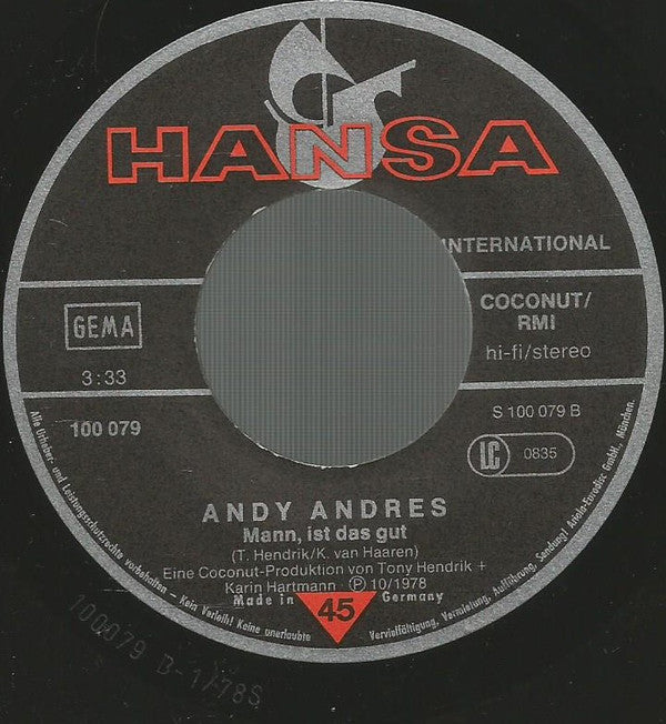 Andy Andres : Yellow Bird  (7", Single)