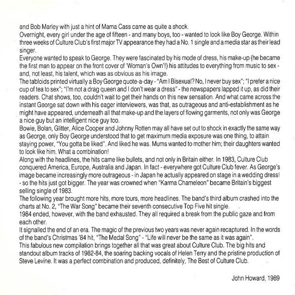 Culture Club : The Best Of (CD, Comp, RE)