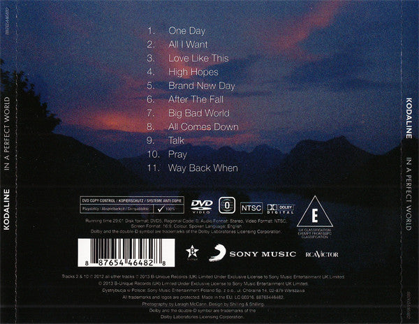 Kodaline : In A Perfect World (CD, Album + DVD-V, Copy Prot., NTSC, Reg + Dlx)