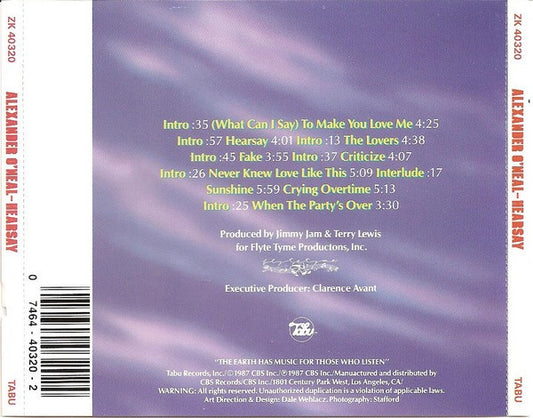 Alexander O'Neal : Hearsay (CD, Album)