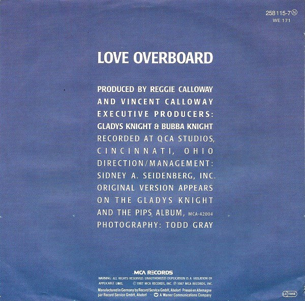 Gladys Knight And The Pips : Love Overboard (7", Single, Kno)