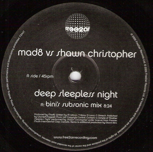 Mad8 vs Shawn Christopher : Deep Sleepless Night (12")