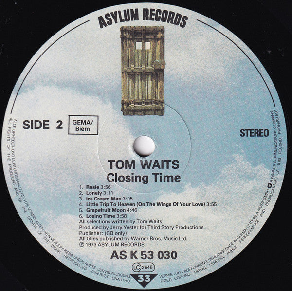 Tom Waits : Closing Time (LP, Album, RE)