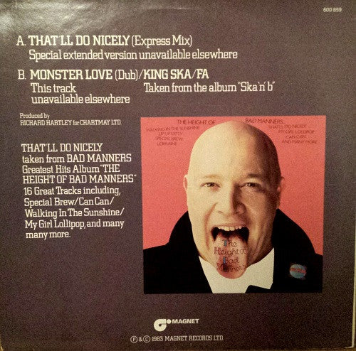 Bad Manners : That'll Do Nicely (12")