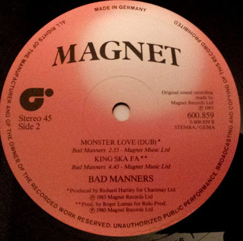 Bad Manners : That'll Do Nicely (12")