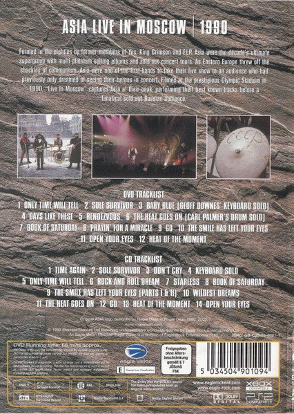 Asia (2) : Live In Moscow 1990 (DVD-V, Multichannel, PAL, Reg + CD, Album, RE)