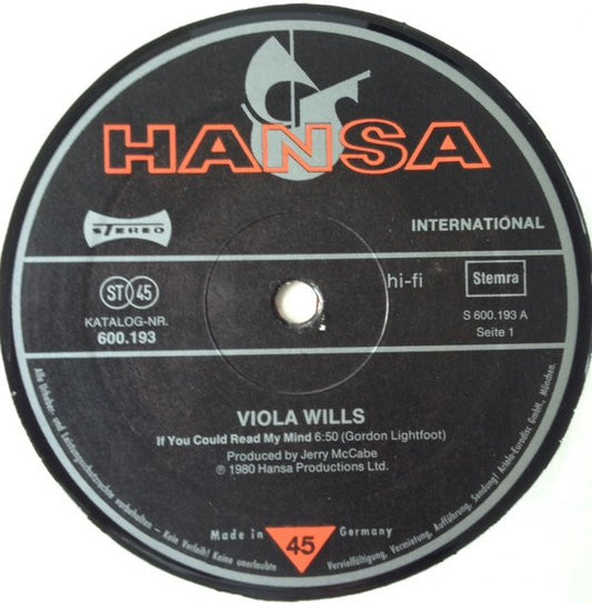 Viola Wills : If You Could Read My Mind / Somebody's Eyes (12", Single)