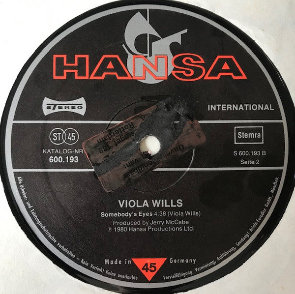 Viola Wills : If You Could Read My Mind / Somebody's Eyes (12", Single)