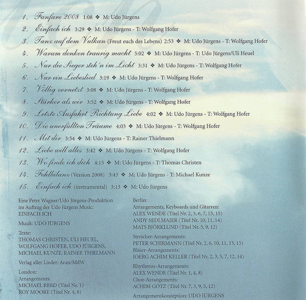 Udo Jürgens : Einfach Ich (CD, Album)