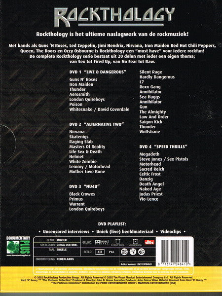 Various : Rockthology 4 (4xDVD-V, Comp, PAL, Dol)