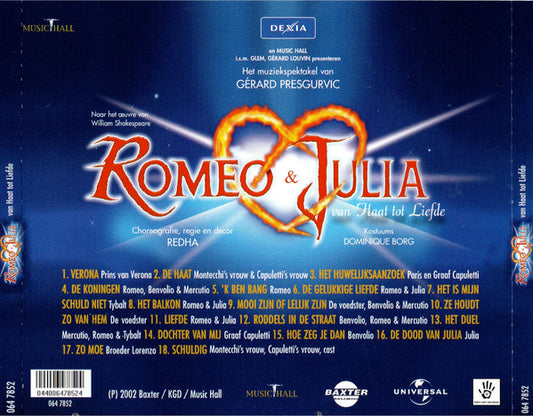 "Romeo & Julia - Van Haat Tot Liefde" Vlaamse Cast : Romeo & Julia - Van Haat Tot Liefde (CD, Album)