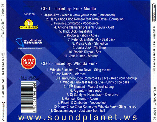 Various : Subliminal Sessions @ Sound Planet (2xCD, Mixed)
