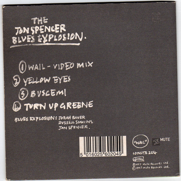 The Jon Spencer Blues Explosion : Wail (CD, Single, Car)
