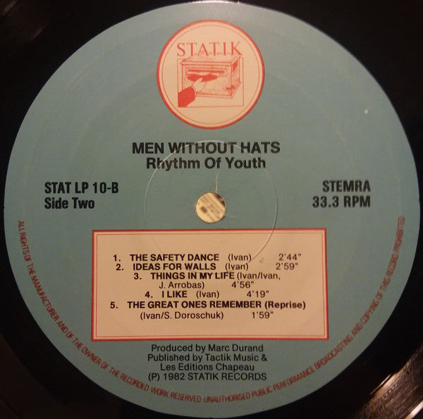 Men Without Hats : Rhythm Of Youth (LP, Album)
