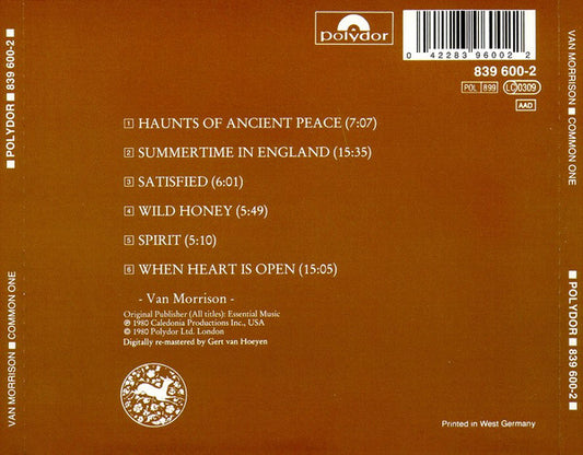 Van Morrison : Common One (CD, Album, RE, RM)