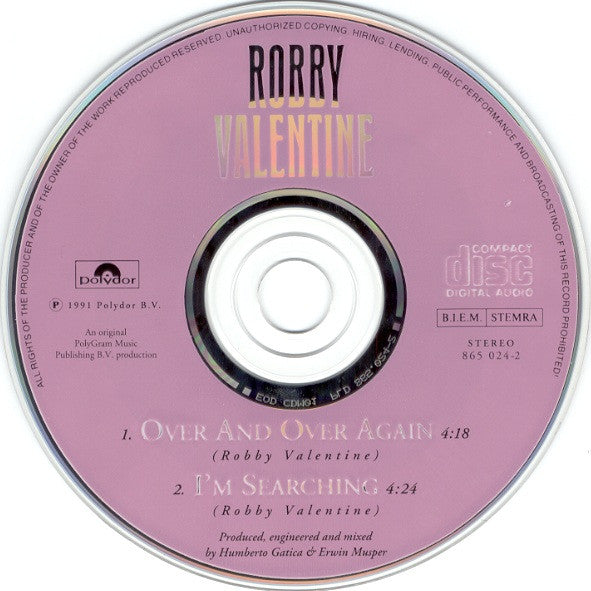 Robby Valentine : Over And Over Again (CD, Single)