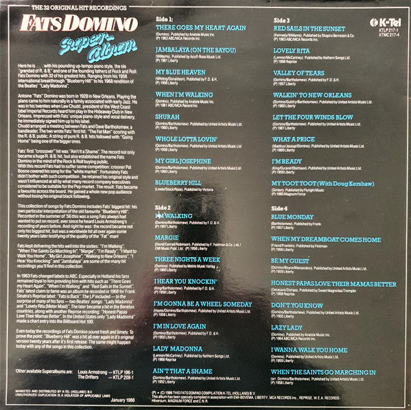 Fats Domino : Superalbum (The 32 Original Hit Recordings) (2xLP, Comp)