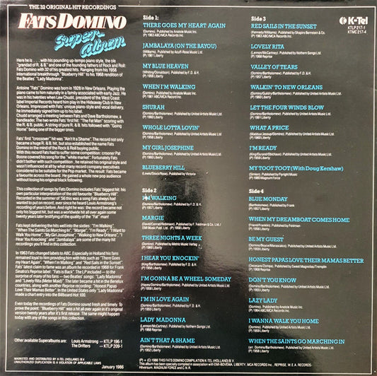 Fats Domino : Superalbum (The 32 Original Hit Recordings) (2xLP, Comp)