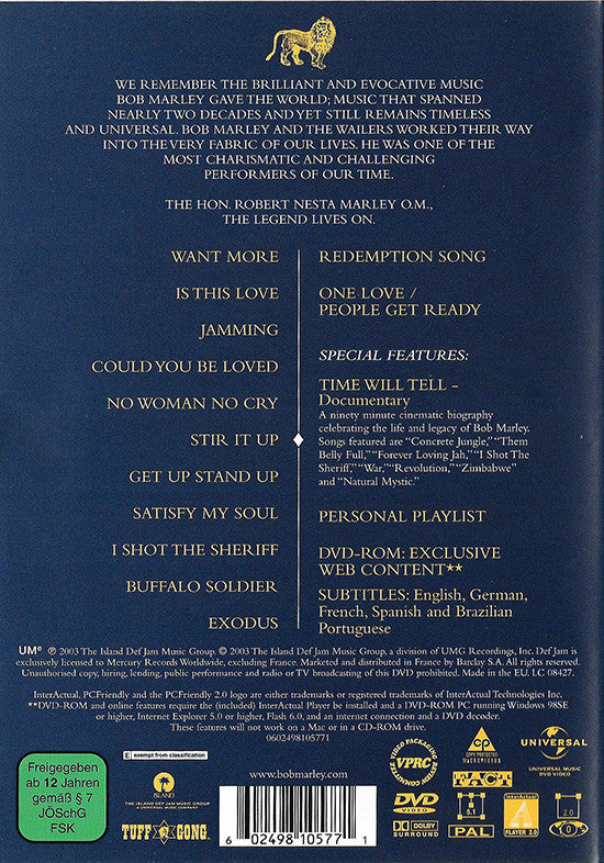 Bob Marley & The Wailers : Legend - The Best Of Bob Marley & The Wailers (DVD-V, Comp, Dol)