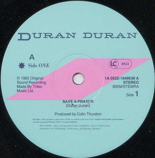 Duran Duran : Save A Prayer (12", Single)