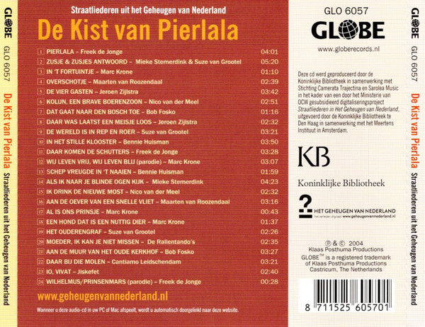 Various : De Kist Van Pierlala - Straatliederen Uit Het Geheugen Van Nederland (CD, Jew)
