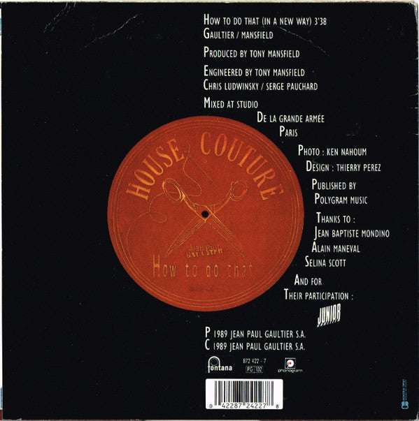 Jean Paul Gaultier : How To Do That (7", S/Sided, Etch)