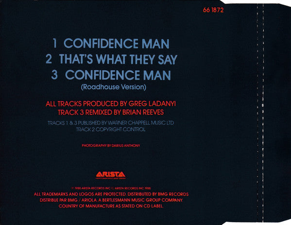The Jeff Healey Band : Confidence Man (CD, Single)