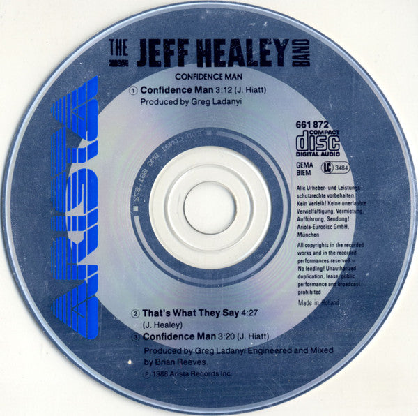 The Jeff Healey Band : Confidence Man (CD, Single)