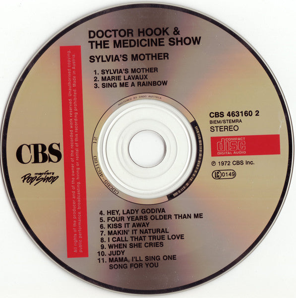 Dr. Hook & The Medicine Show : Sylvia's Mother (CD, Album, RE)