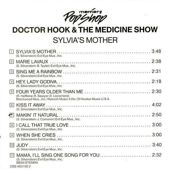 Dr. Hook & The Medicine Show : Sylvia's Mother (CD, Album, RE)