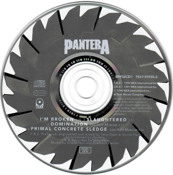 Pantera : I'm Broken / Slaughtered (CD, Single, CD1)