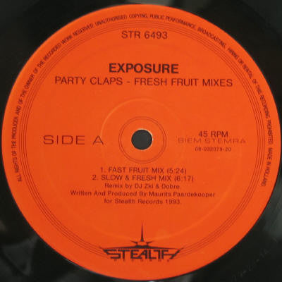 Exposure : Party Claps (Fresh Fruit And Exposure Mixes) (12")