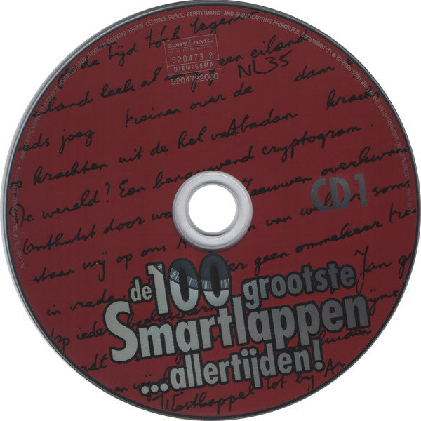 Various : De 100 Grootste  Smartlappen...allertijden! (4xCD, Comp)