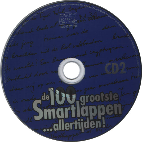 Various : De 100 Grootste  Smartlappen...allertijden! (4xCD, Comp)