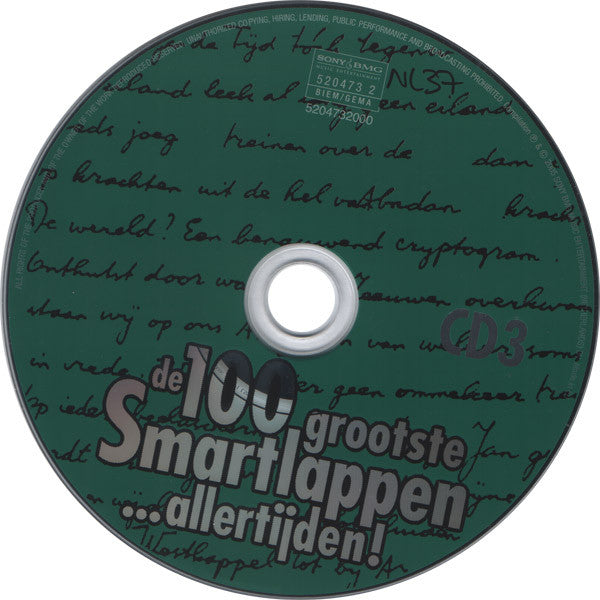 Various : De 100 Grootste  Smartlappen...allertijden! (4xCD, Comp)